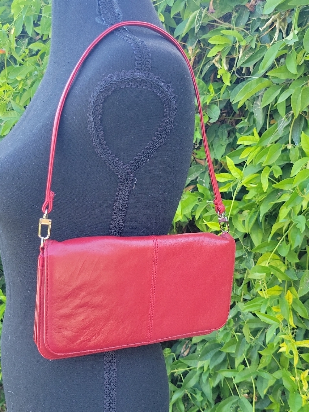 Y2k Red Leather Slim Shoulder Bag Wilsons Leather
